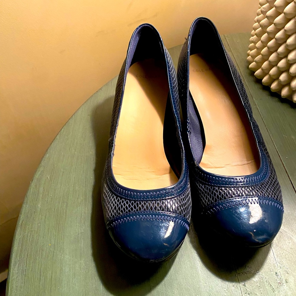 GUC Cole Haan size 8 navy wedges.